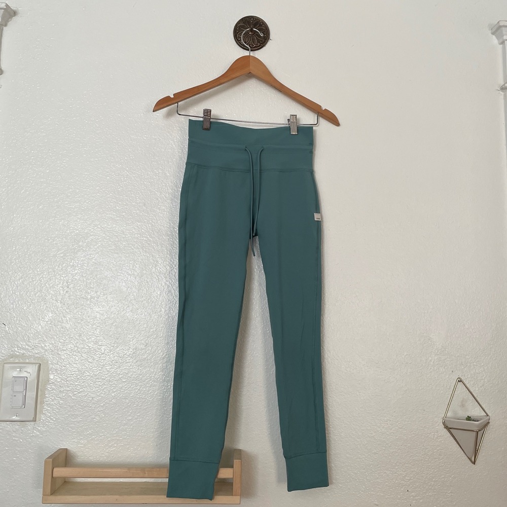 Vuori Daily Leggings Teal Blue High Rise Drawstring Yoga Pants Women Small